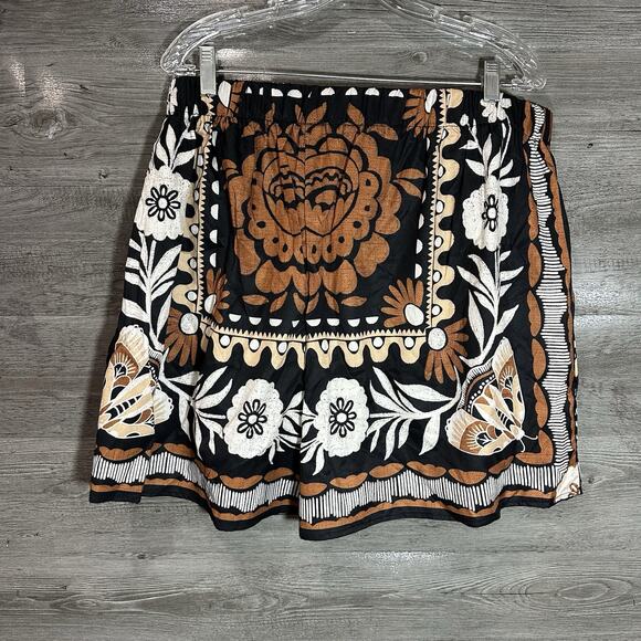 Shein Curve Moth Skort Women’s Size 3XL (18) Floral Lightweight Faux Wrap Nature - Picture 10 of 14